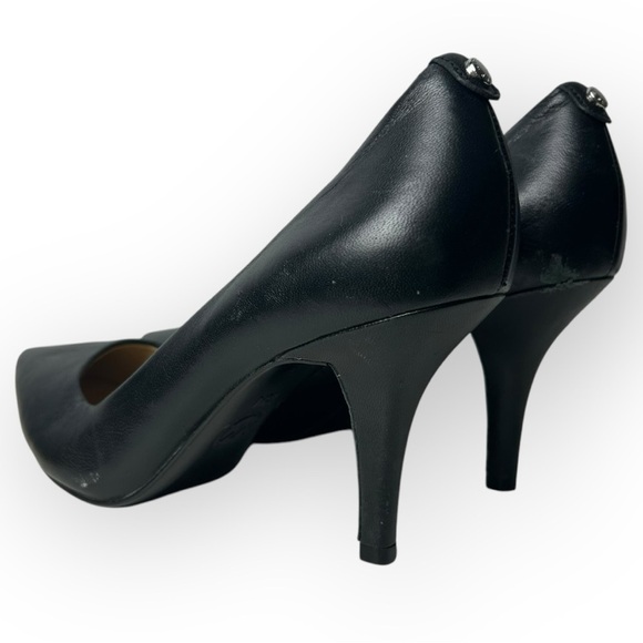 Michael Kors Dorothy Black Leather Pumps Pointed Toe High Heels 7.5 - Picture 6 of 11